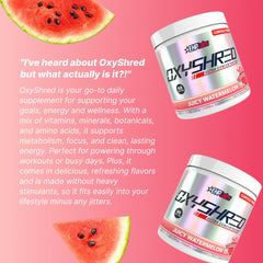 Etiqueta nutricional de OxyShred EHP Labs con información del producto