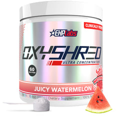 EHP Labs OxyShred frontal del envase mostrando diseño y cantidad