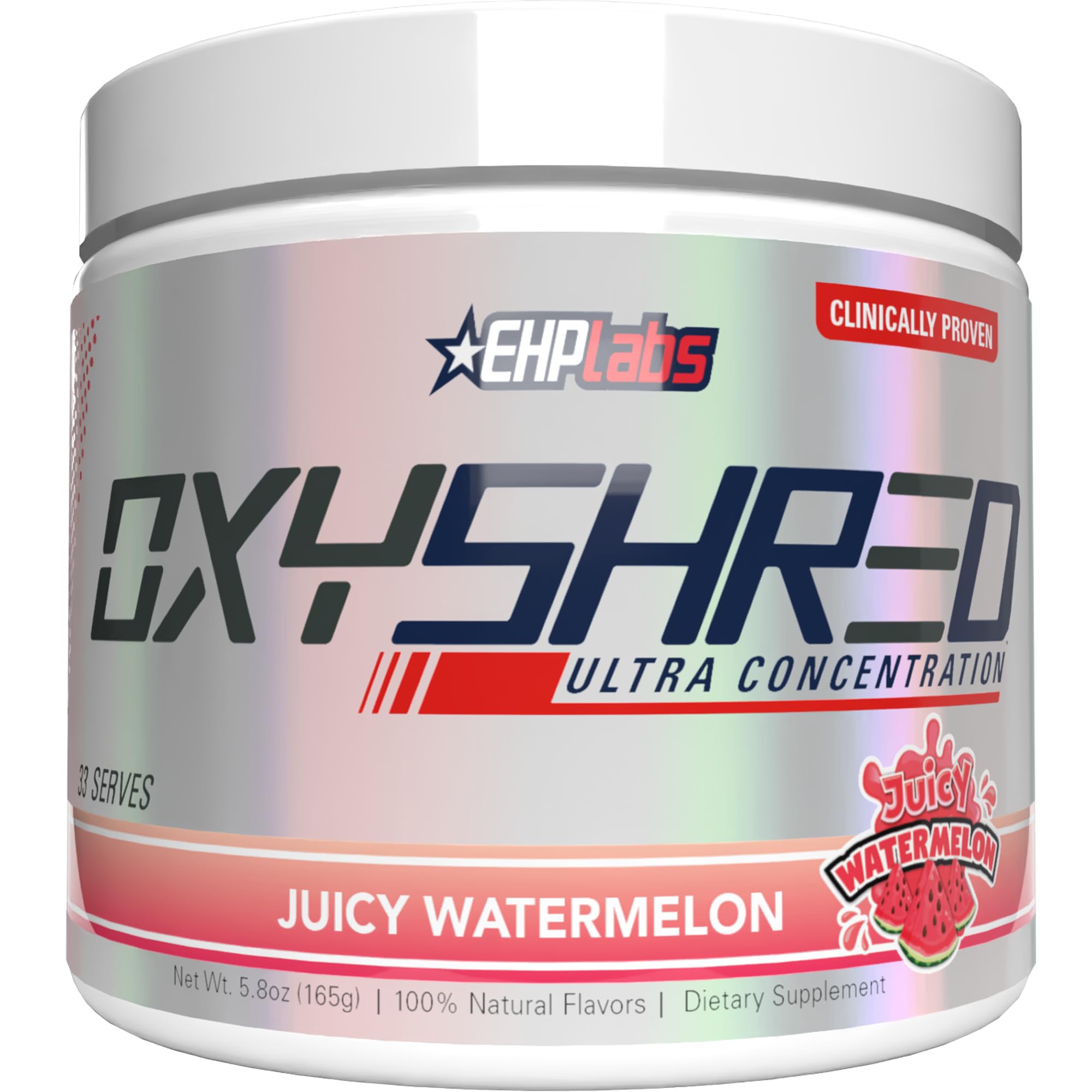 EHP Labs OxyShred frontal del envase mostrando diseño y sabor