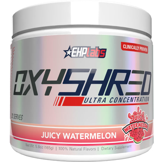 EHP Labs OxyShred frontal del envase mostrando diseño y sabor