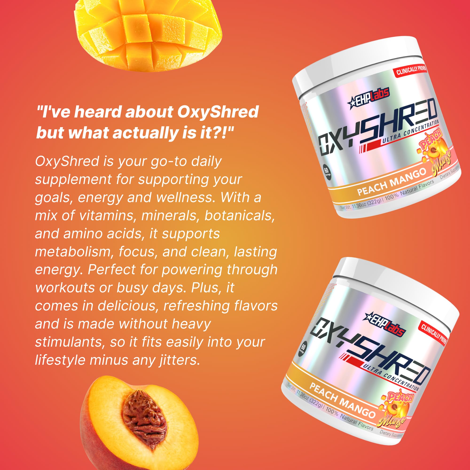 Etiqueta nutricional de OxyShred EHP Labs clara para verificar ingredientes y dosis