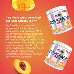 Etiqueta nutricional de OxyShred EHP Labs clara para verificar ingredientes y dosis