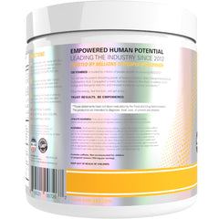 Mango fresco junto al envase de EHP Labs OxyShred que resalta el sabor natural