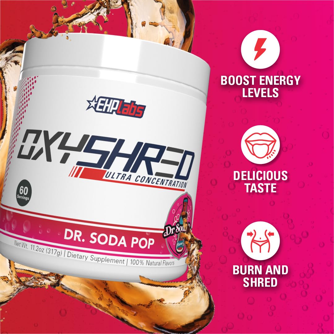 EHP Labs OxyShred servicio disuelto en vaso para energía previa al entrenamiento