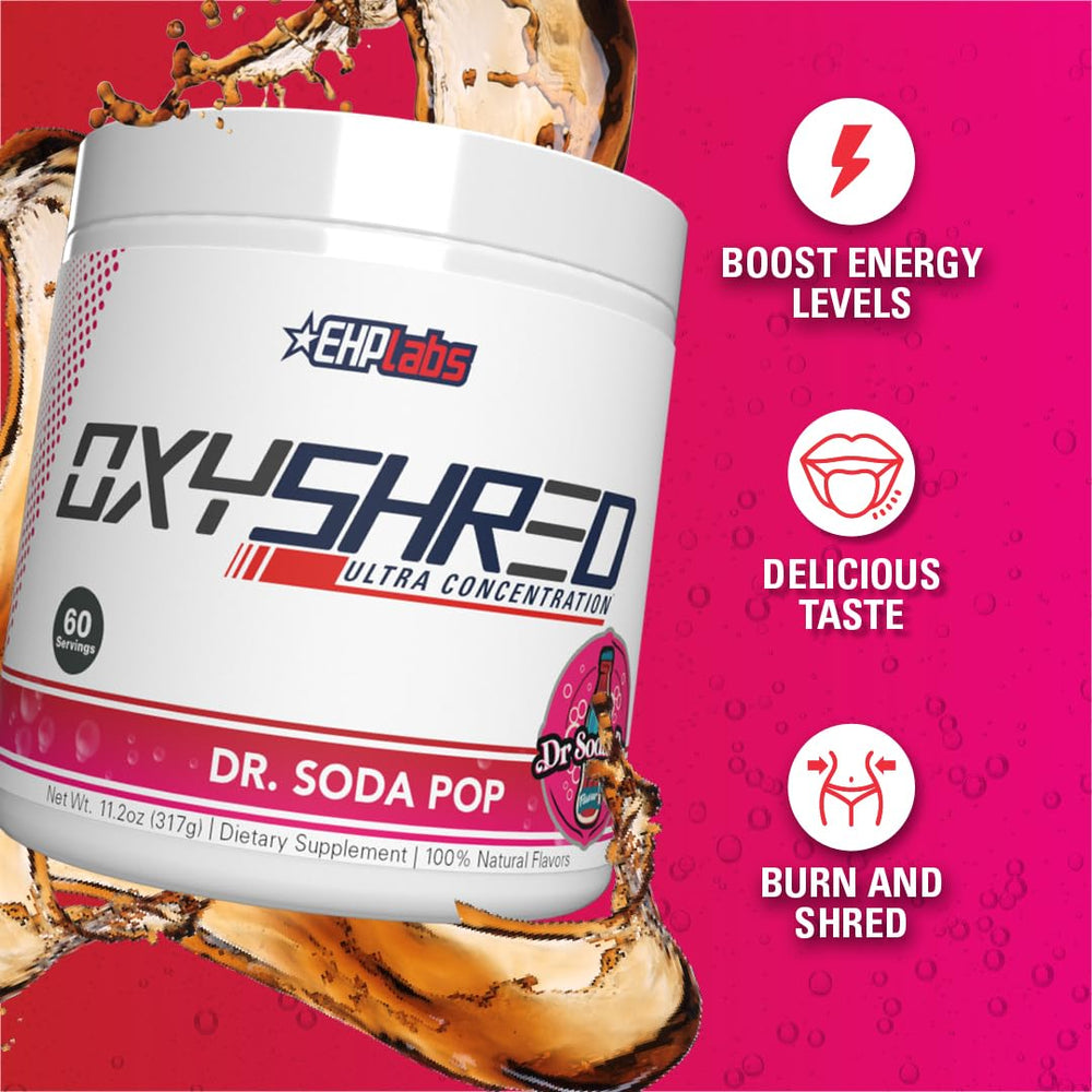 EHP Labs OxyShred servicio disuelto en vaso para energía previa al entrenamiento