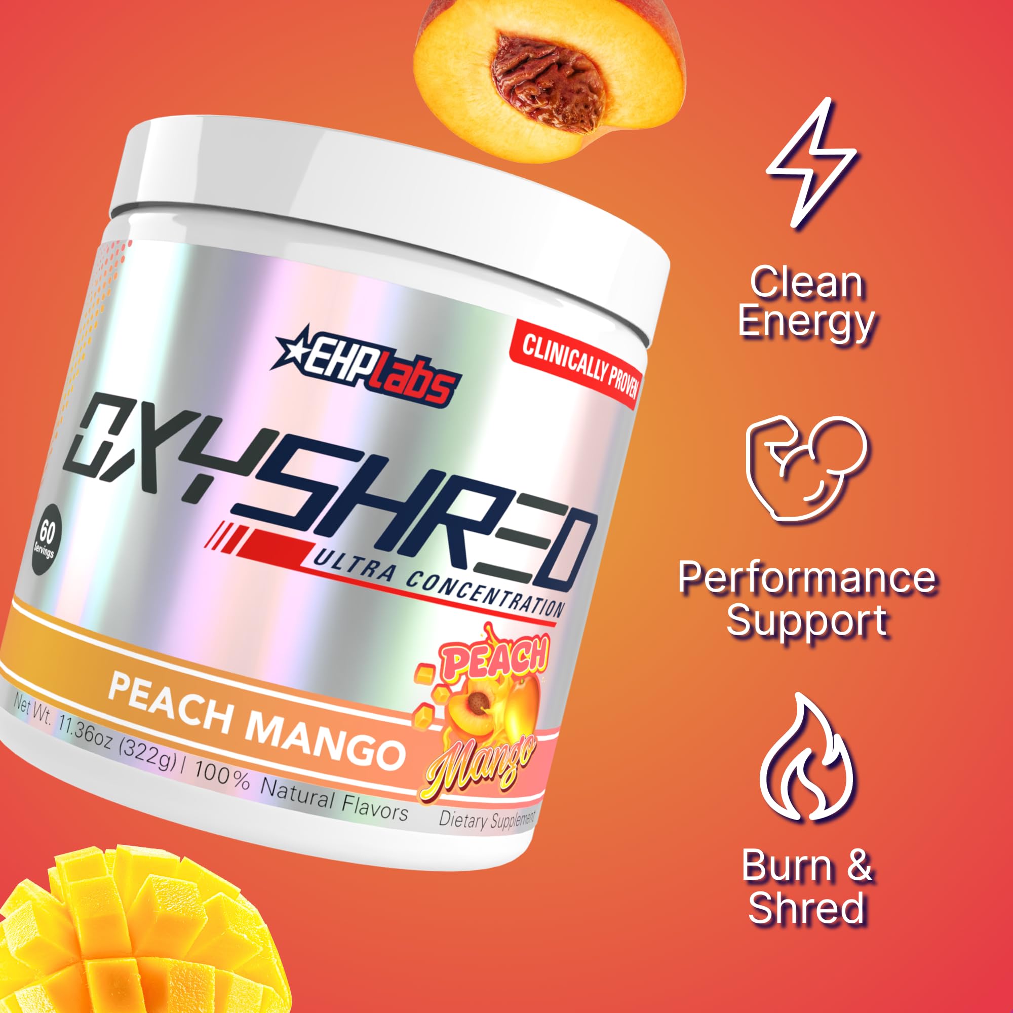 Vaso con OxyShred mezclado sobre mesa mostrando color y solubilidad, energía inmediata