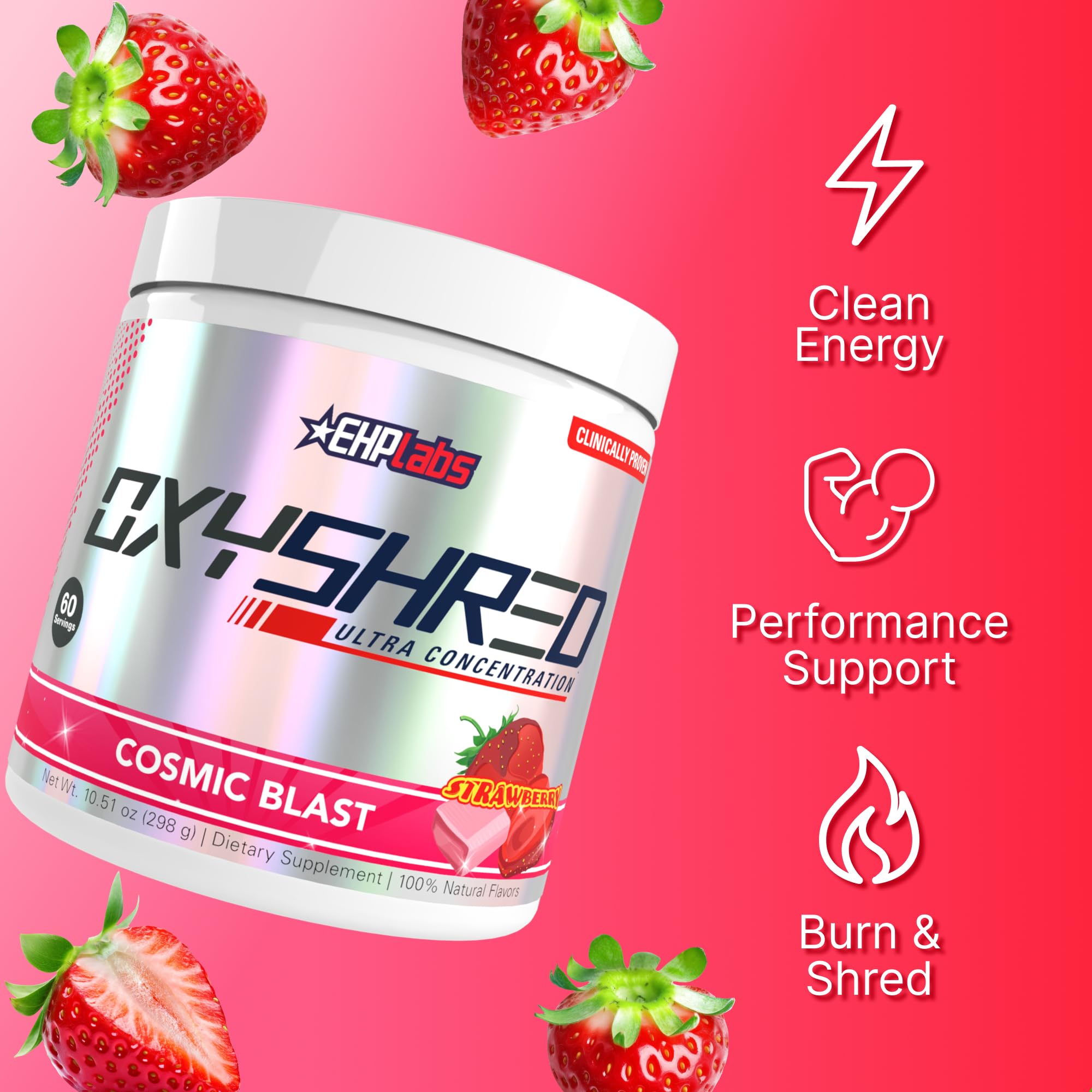 EHP Labs OxyShred bebida preparada en vaso, energía lista antes del entreno