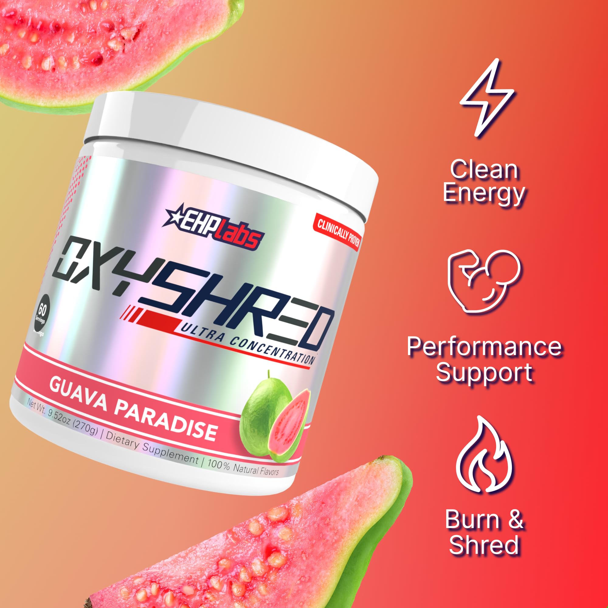 Bebida preparada EHP Labs OxyShred en vaso, energía pre-entreno visual