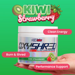 Vaso con OxyShred preparado EHP Labs listo para entrenar y aumentar energía