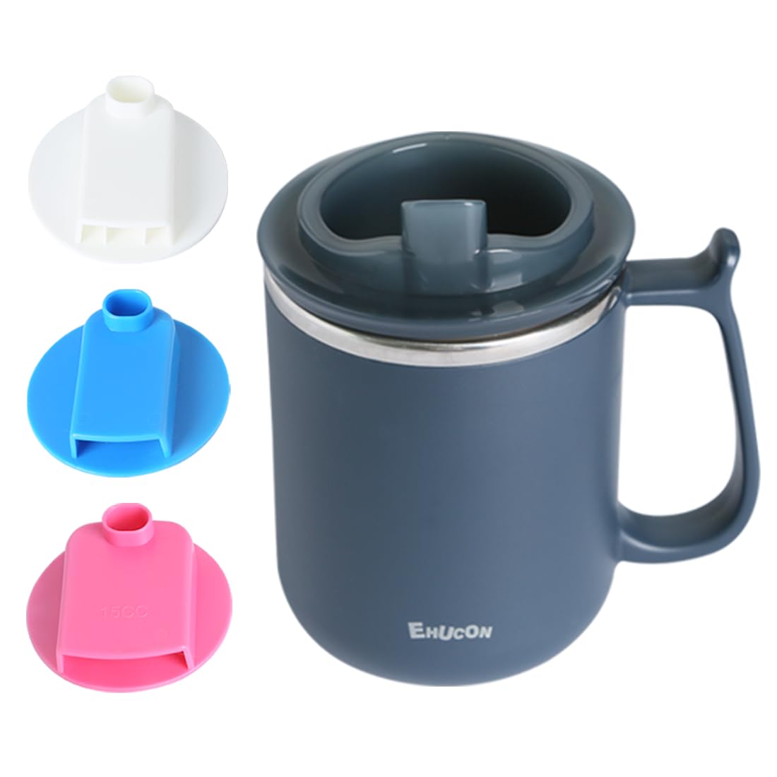 EHUCONELDEX taza frontal azul con diseño discreto y apariencia cotidiana