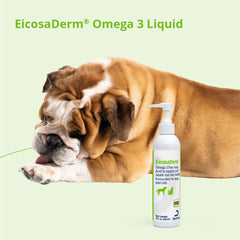 EicosaDerm en ambiente hogareño con perro y gato felices