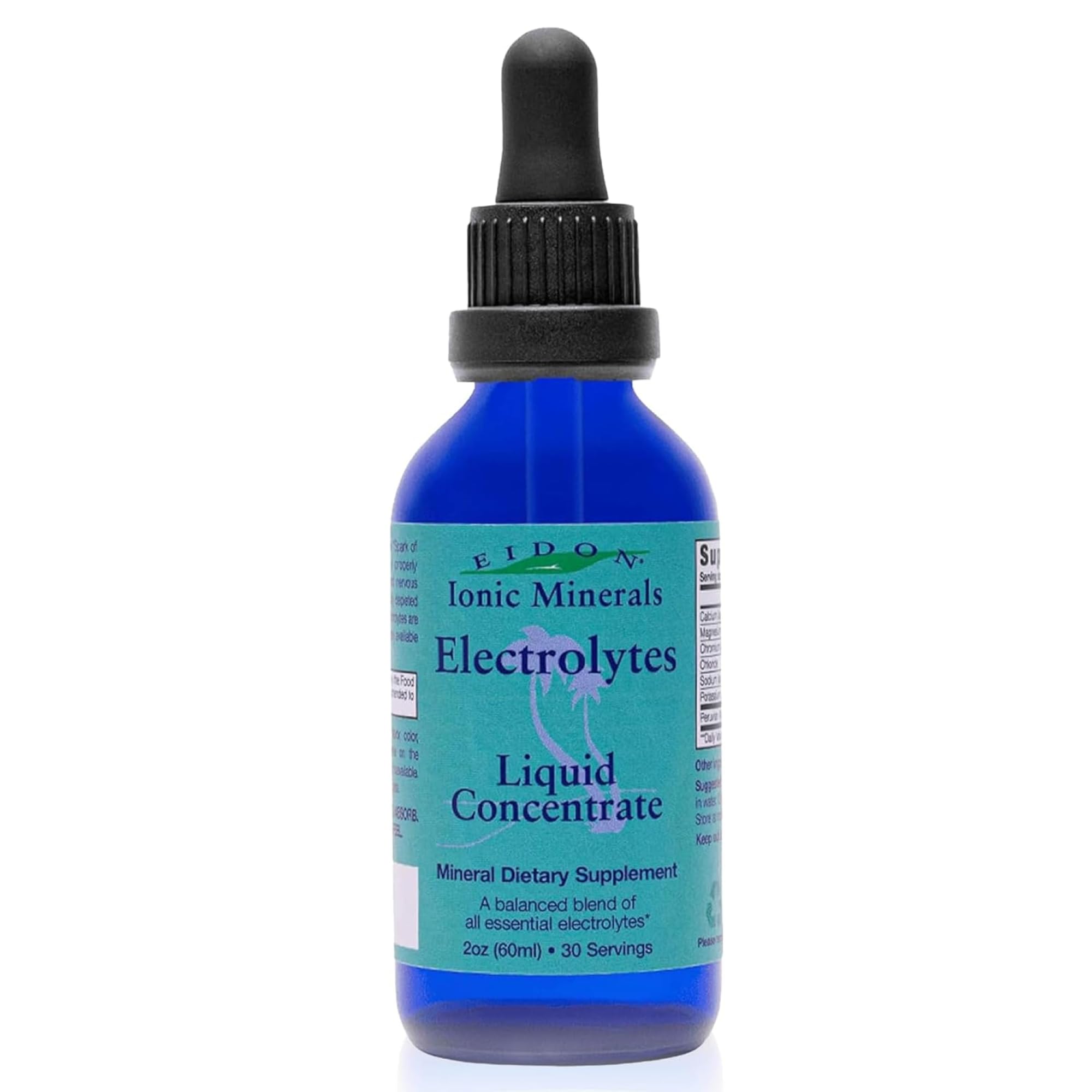 Eidon Ionic Minerals frasco frontal 2 oz mostrando etiqueta y presentación