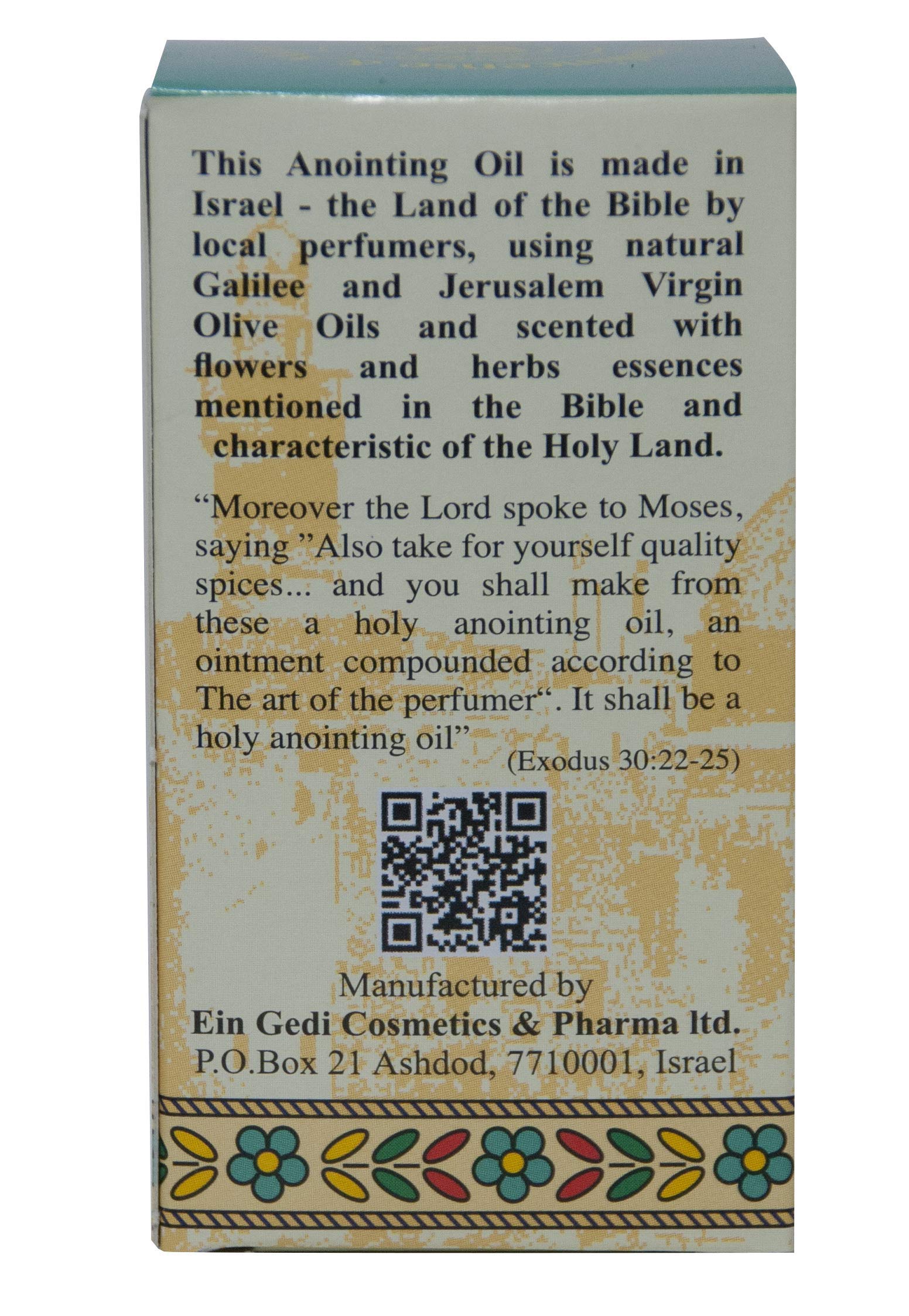 Ein Gedi aceite en uso en acto ritual con sensación solemne