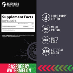 Cucharada de Ekkovision Creatine para comparar tamaño de porción y dosificación clara