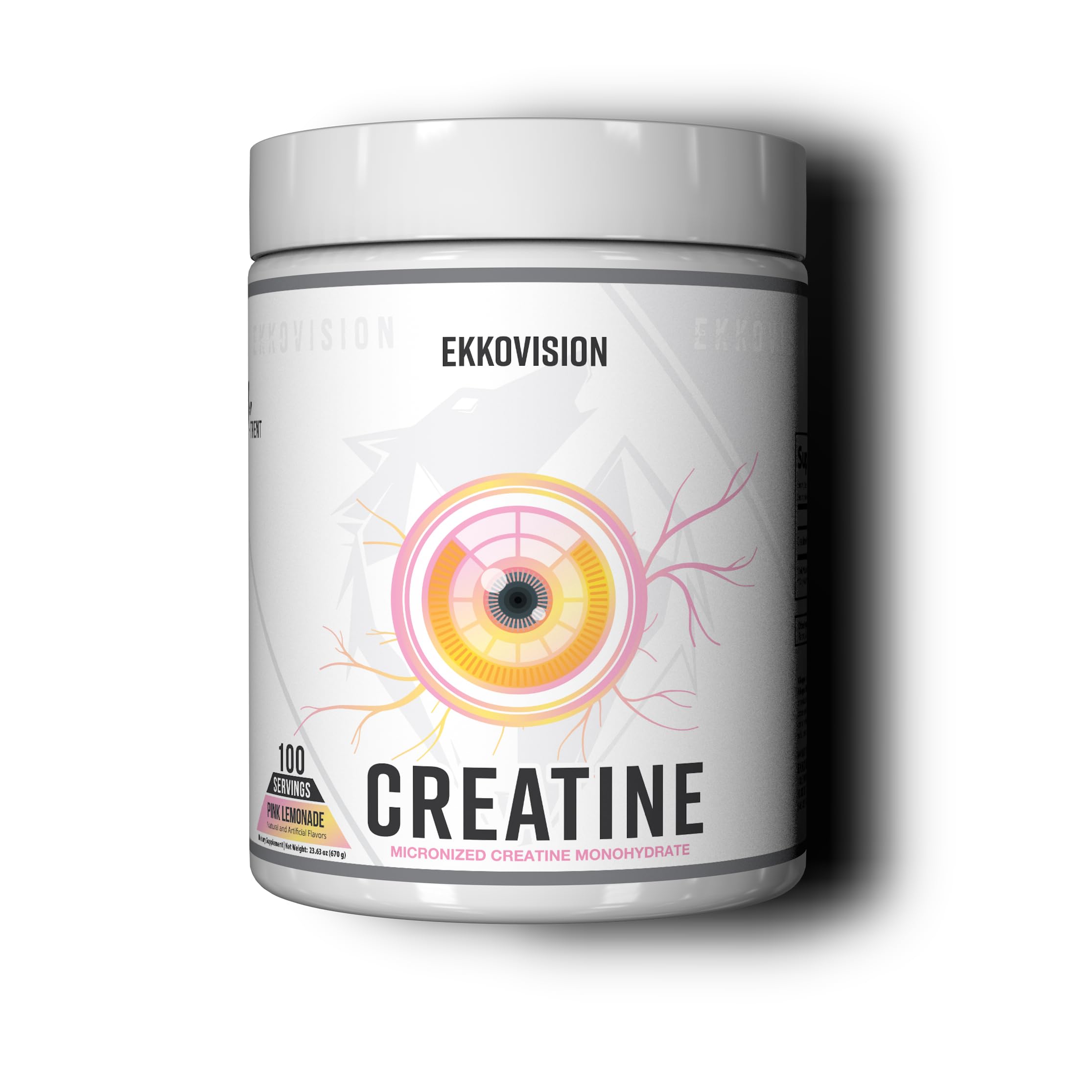 Ekkovision envase frontal mostrando 100 servicios y sabor Pink Lemonade