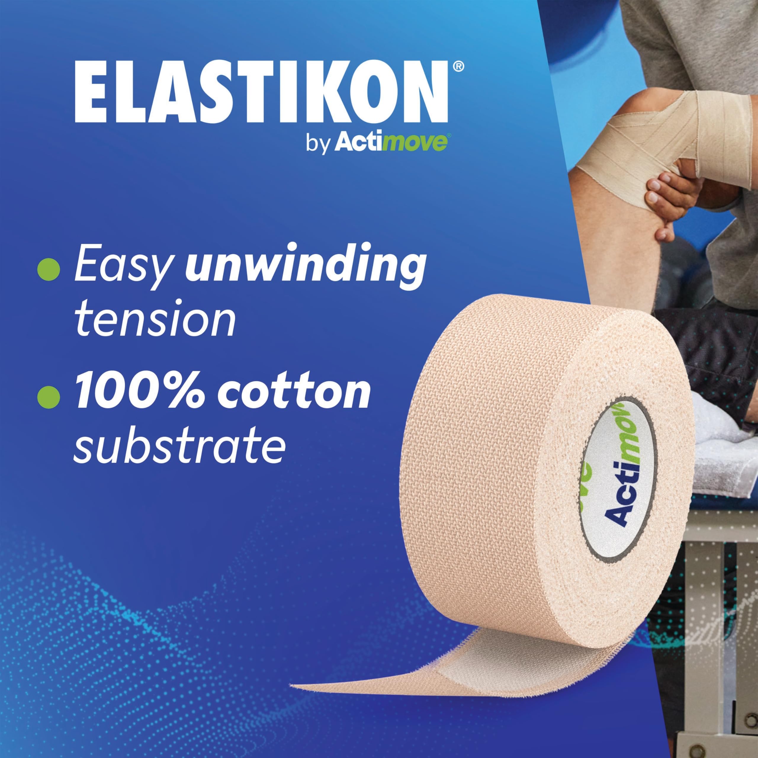 Elastikon by Actimove línea central visible para una aplicación precisa y rápida