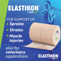 Elastikon by Actimove vendaje en rodilla durante ejercicio que ofrece soporte estable