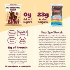 ELAVI brownie junto a mano para comparar tamaño y porción práctica