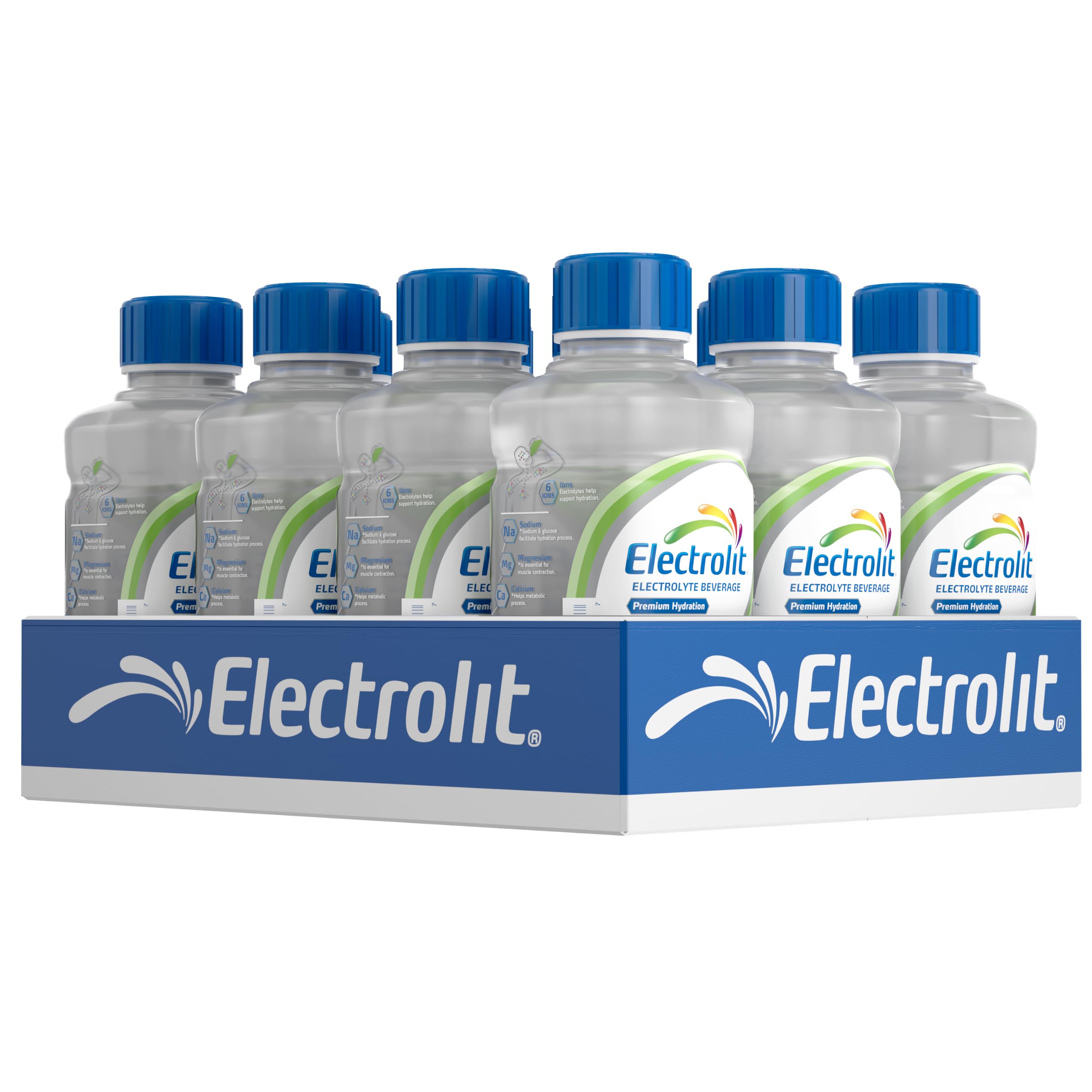 Electrolit botella frontal coco mostrando diseño y tamaño para hidratación rápida