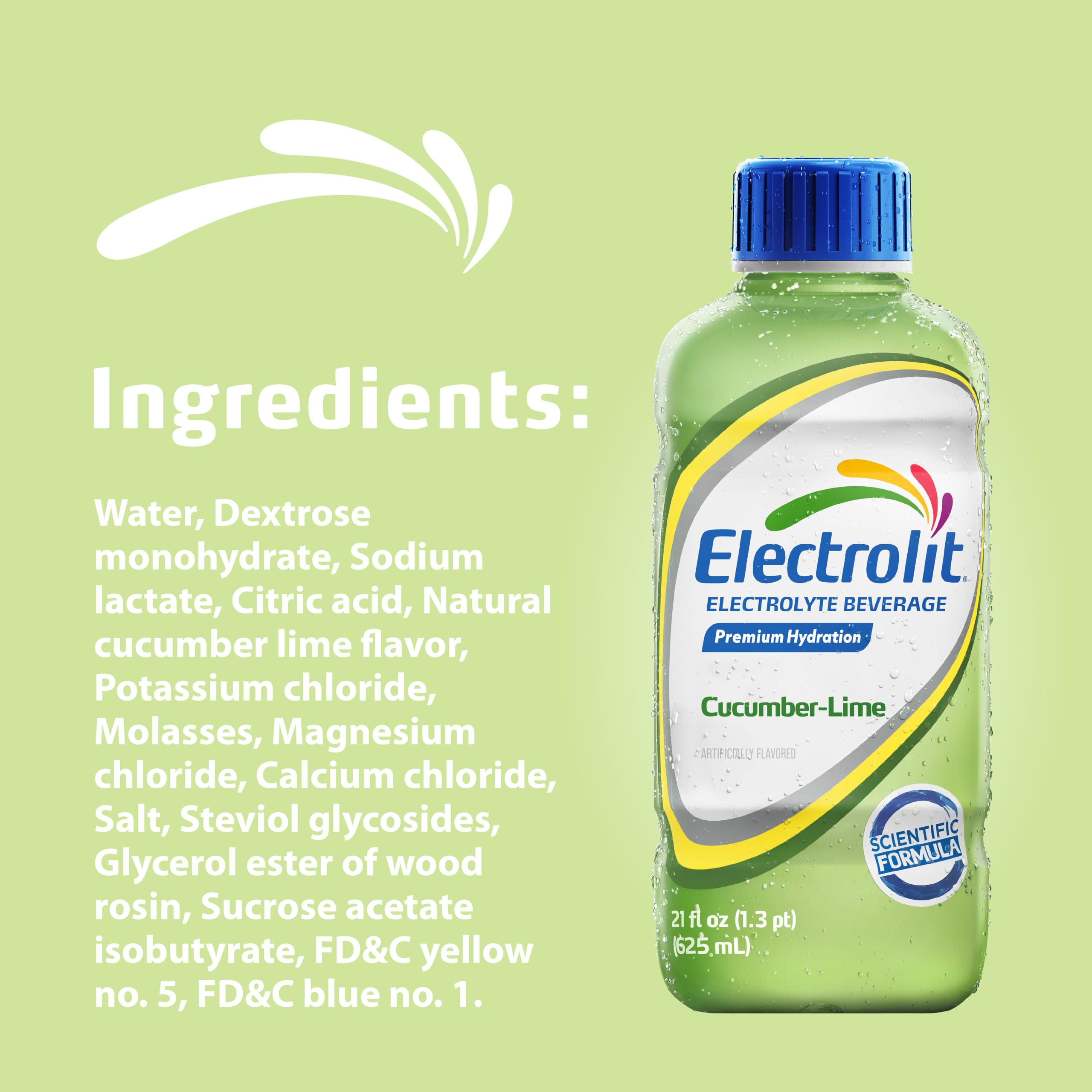 Electrolit junto a una botella de agua para comparar tamaño y porciones disponibles