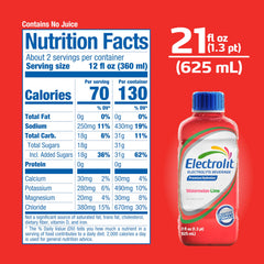 Electrolit etiqueta con información nutricional y electrolitos