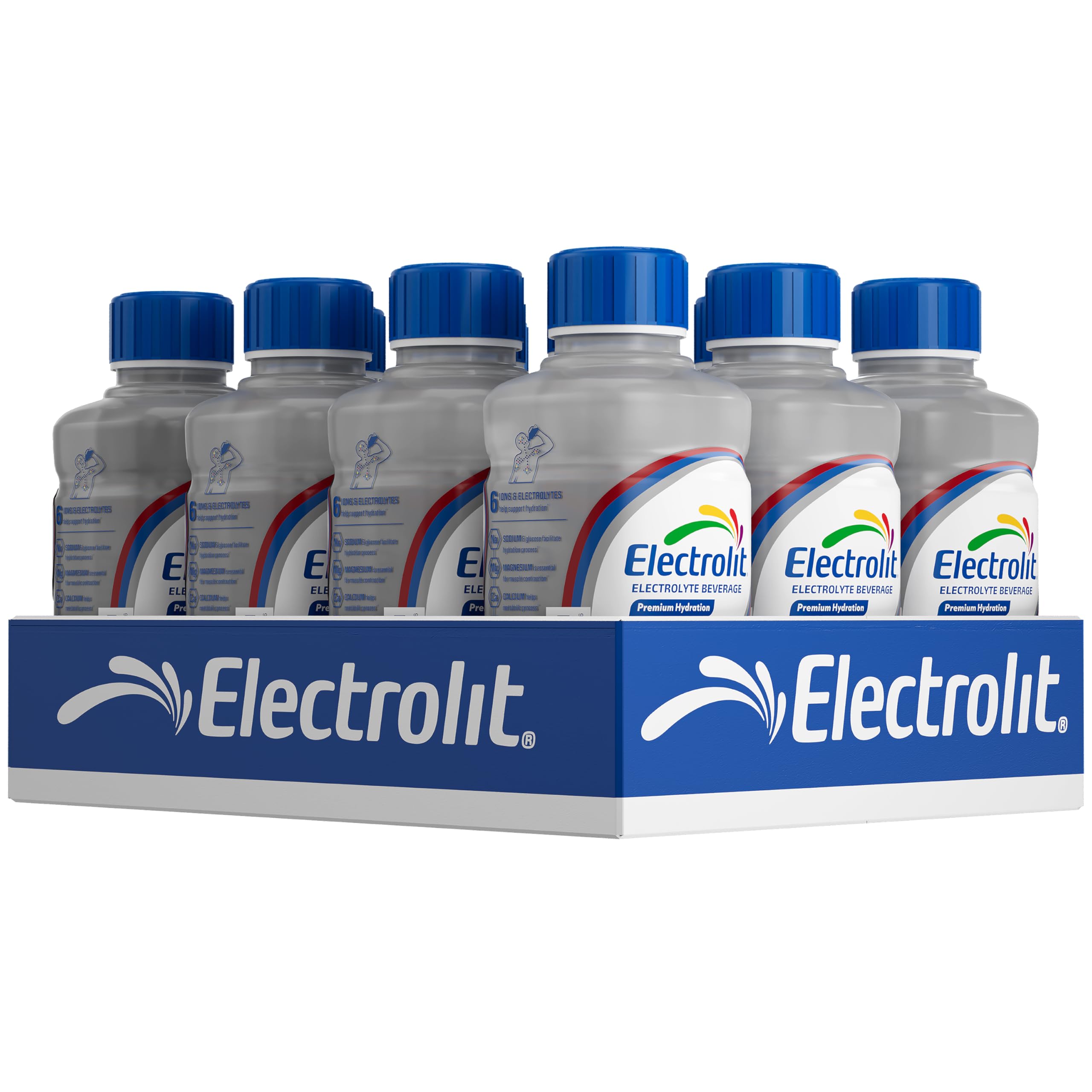Electrolit pack 12 frontal mostrando botellas para hidratación rápida