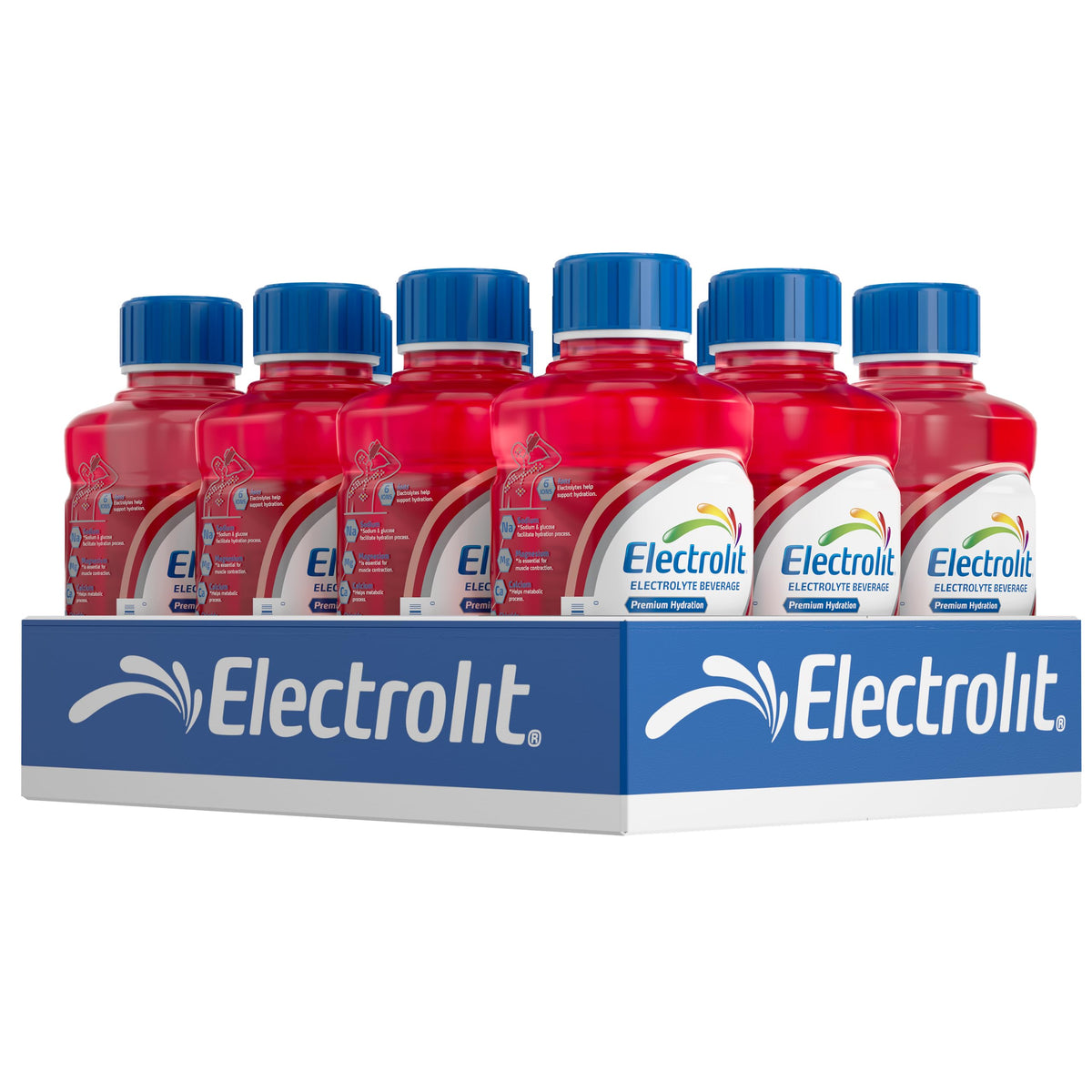Electrolit botella frente mostrando color fresa y refresco inmediato