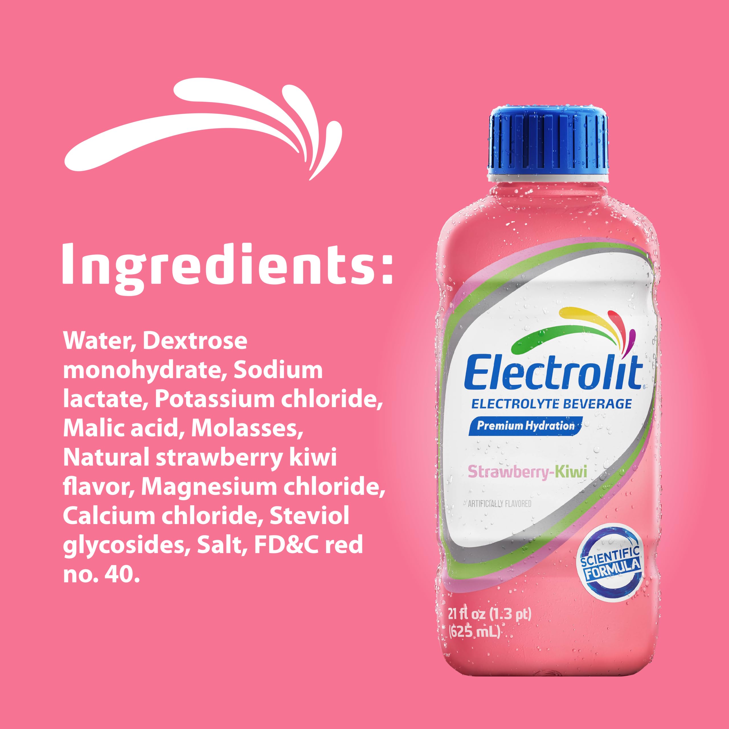Electrolit primer plano del líquido con burbujas sugiriendo frescura