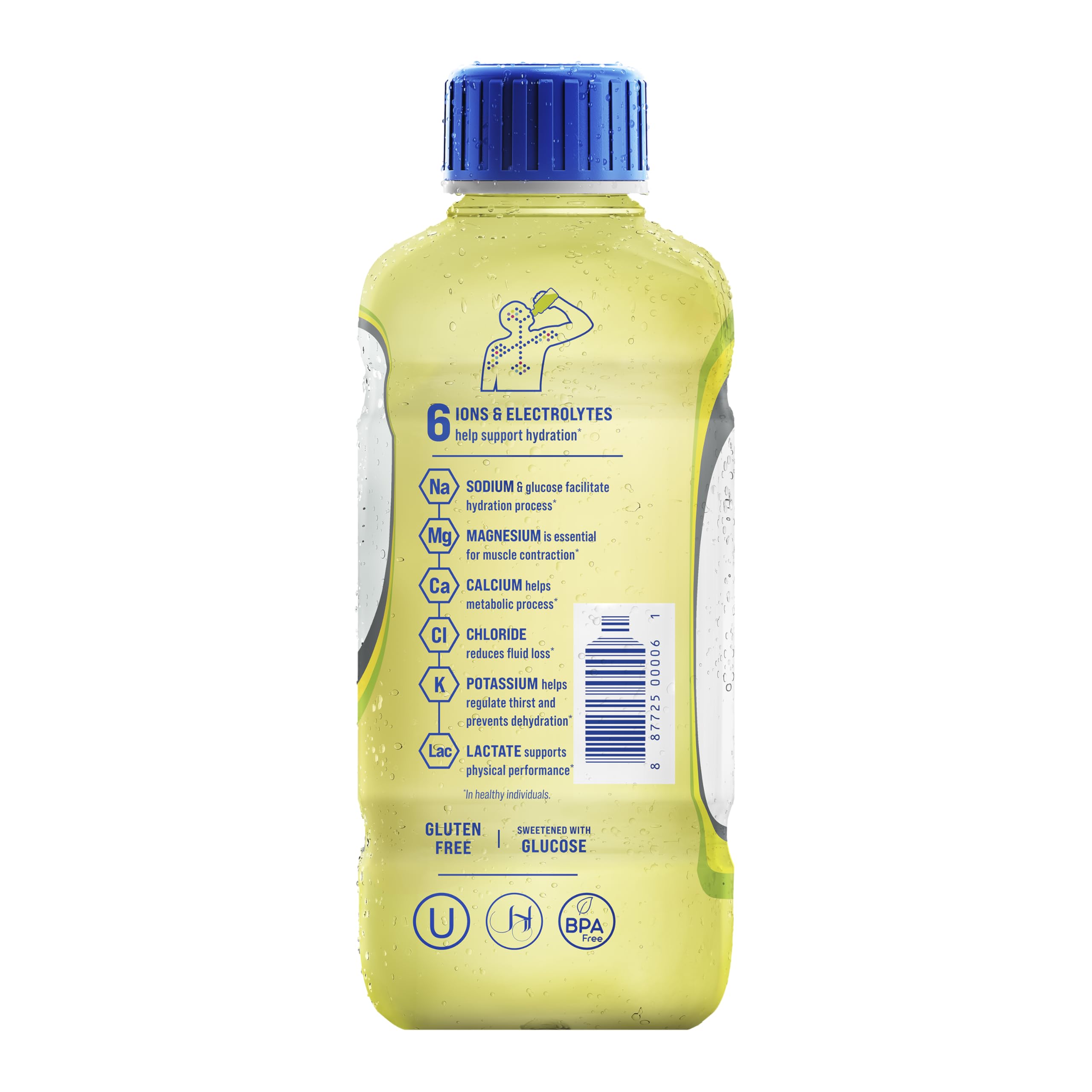 Persona sosteniendo botella Electrolit limón-lima para beber durante ejercicio
