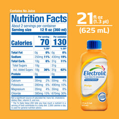 Electrolit mango etiqueta nutricional legible con información de electrolitos