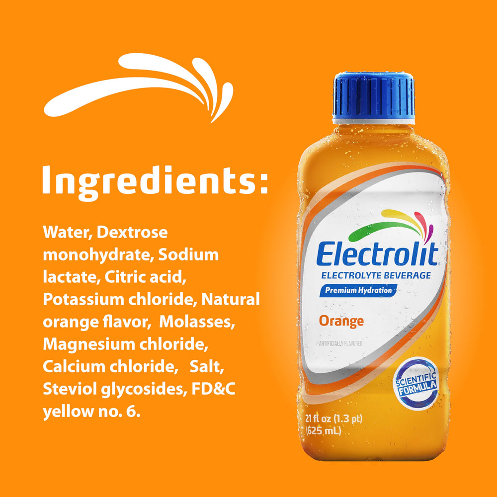 Pack de 12 botellas Electrolit Naranja en caja, solución para reabastecimiento en casa