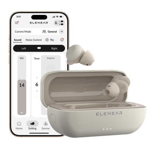 ELEHEAR Delight frente del paquete mostrando diseño compacto y beneficio de claridad