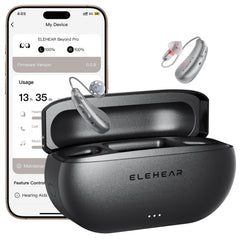 ELEHEAR paquete frontal mostrando audífonos y funda con claridad visual