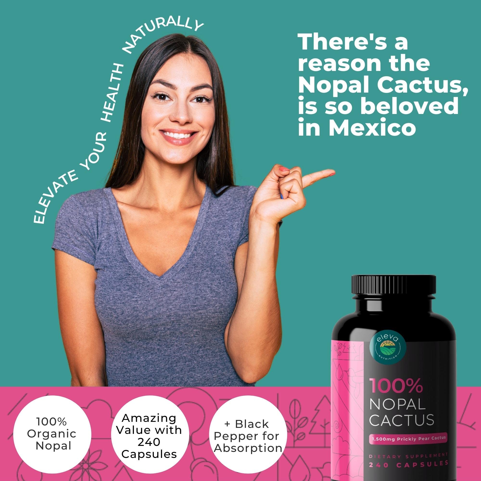 Eleva Nutrition cápsulas detalle con textura y color natural que refleja origen orgánico