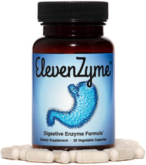 ElevenZyme comparación de tamaño en mano mostrando dosis conveniente