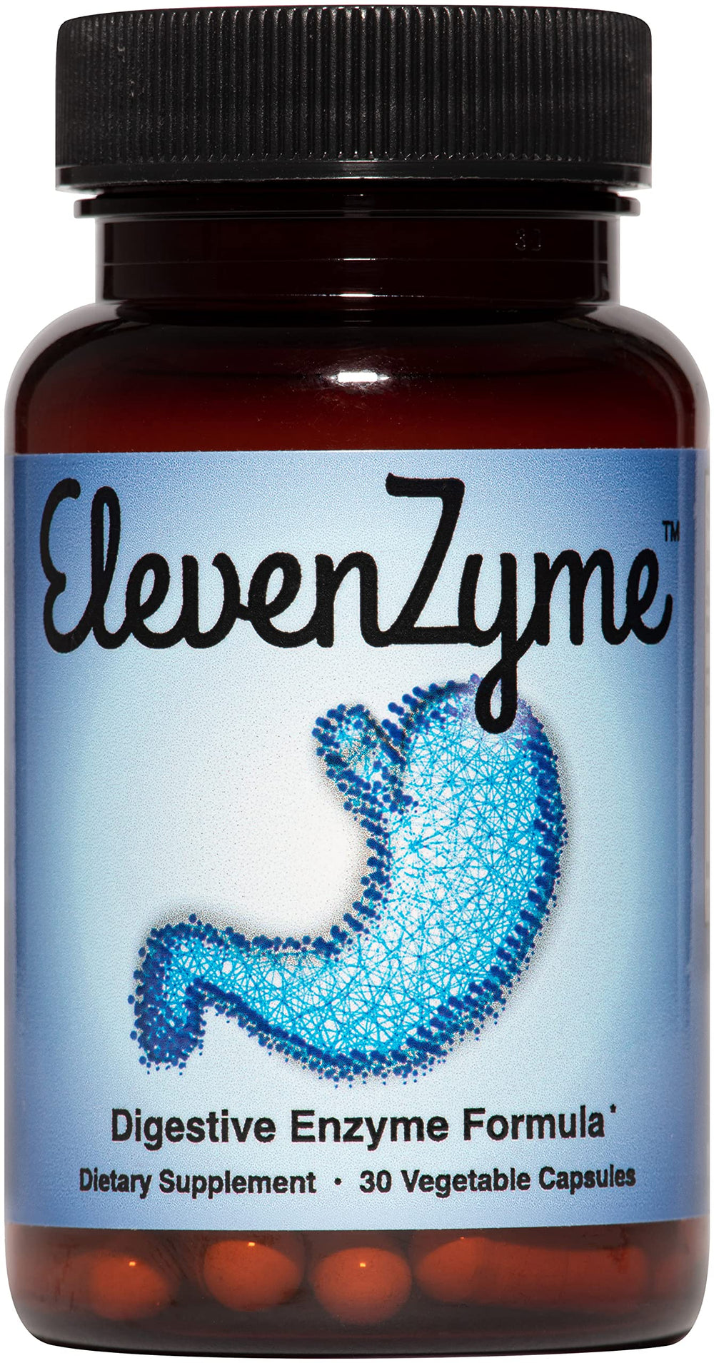 ElevenZyme frente del envase mostrando etiqueta y beneficio digestivo