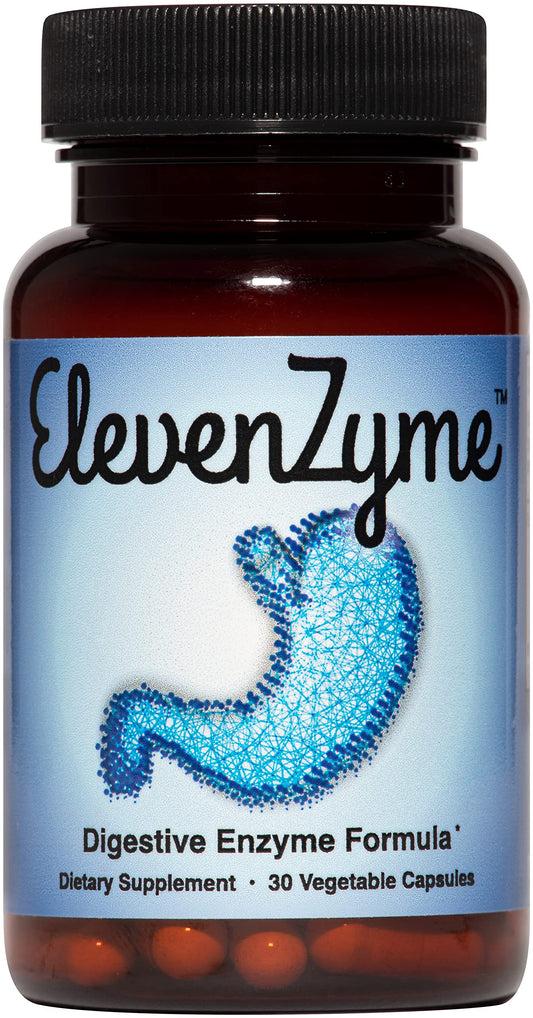 ElevenZyme frente del envase mostrando etiqueta y beneficio digestivo