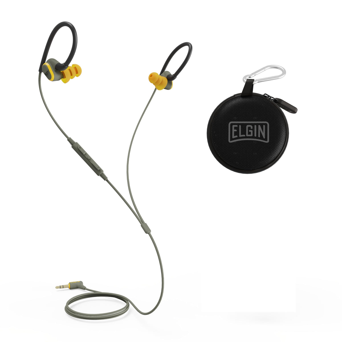 Elgin Rumble frontal del empaquetado mostrando protección y sonido