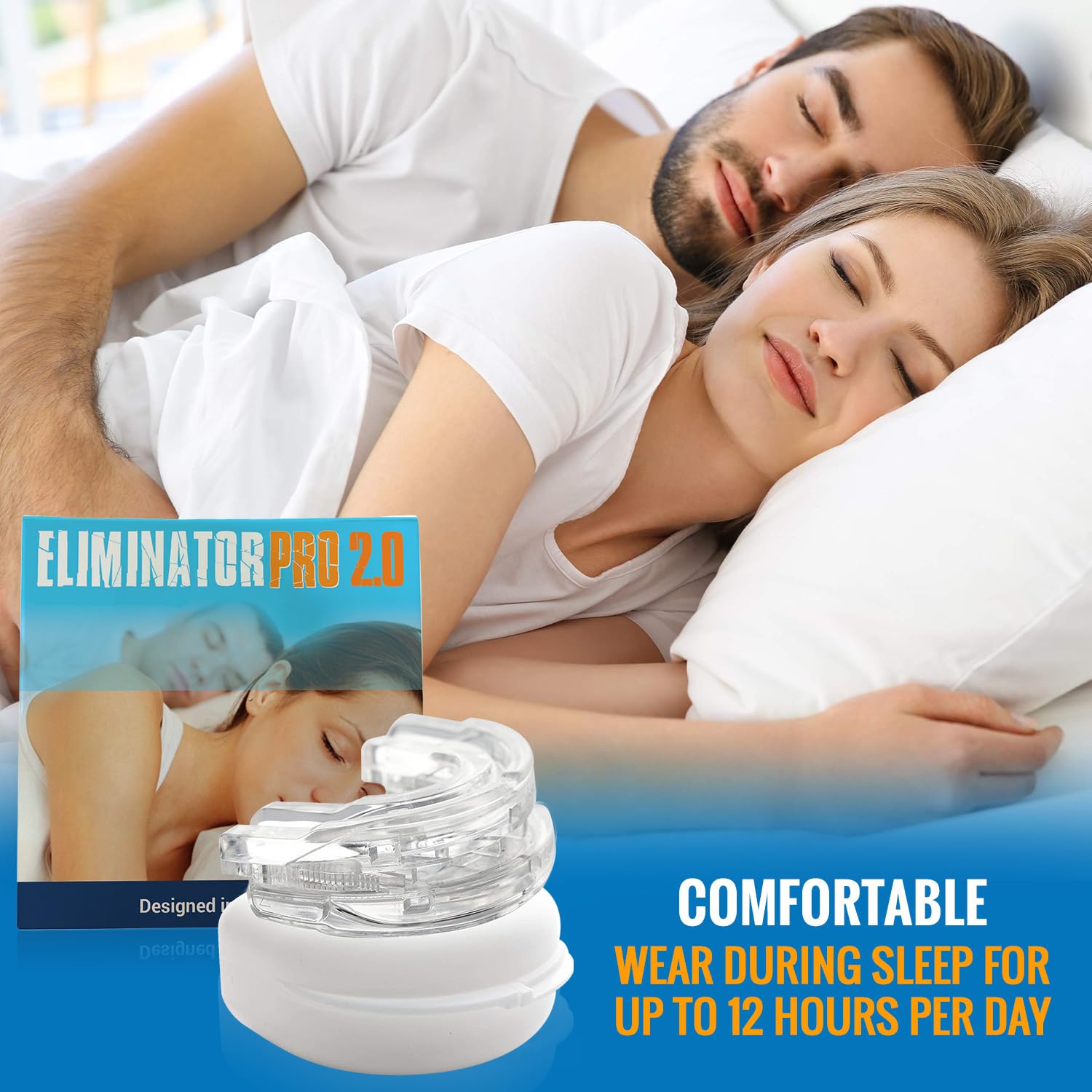 Comparación de tamaño Eliminator Pro 2.0 con dedos para mostrar perfil discreto