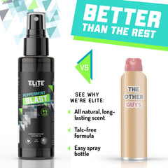 Elite Sportz etiqueta y textura de la botella, información de ingredientes naturales