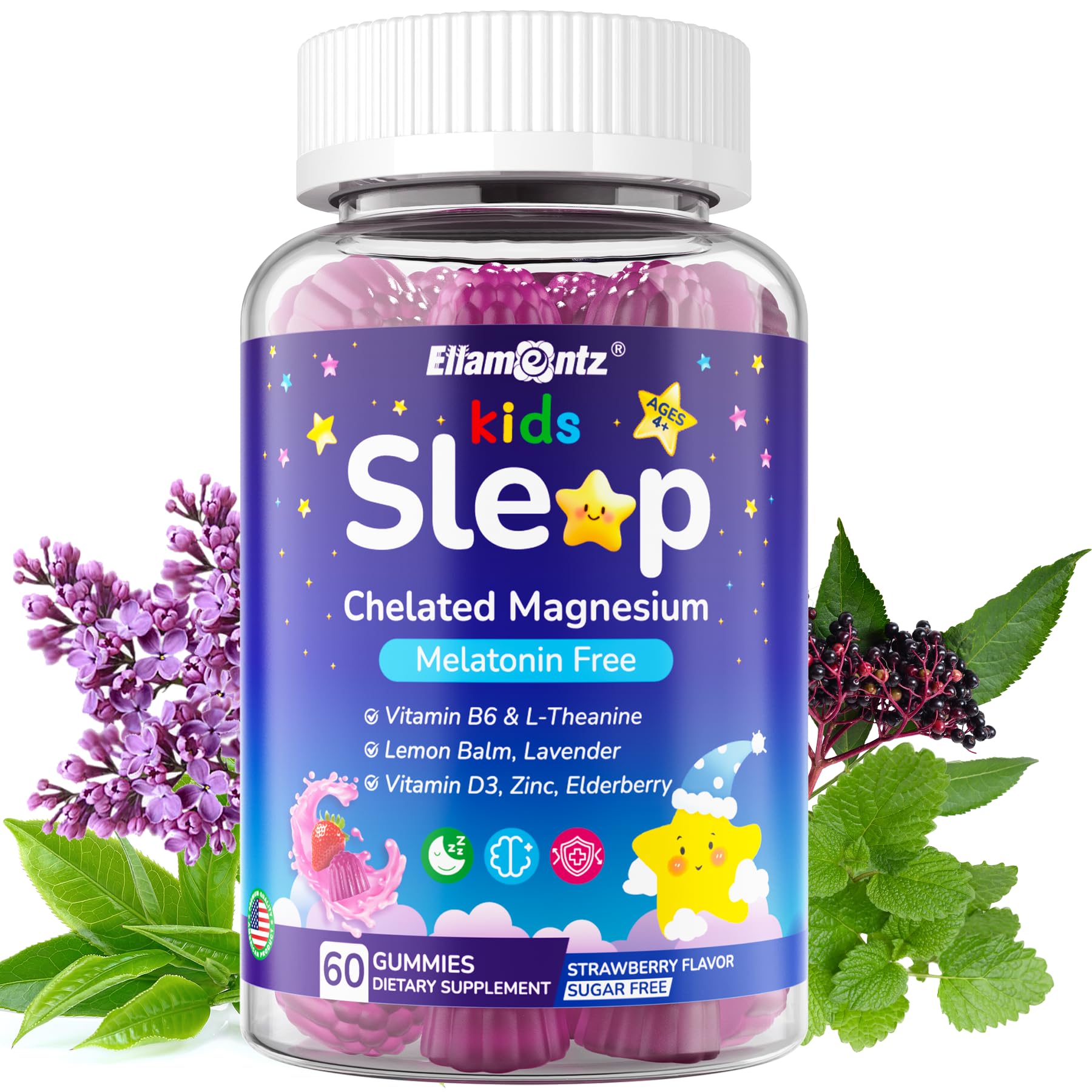 ELLAMENTZ frente del envase mostrando diseño y beneficios para dormir
