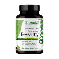 EMERALD LABS frasco frontal mostrando B-Healthy y claridad del envase