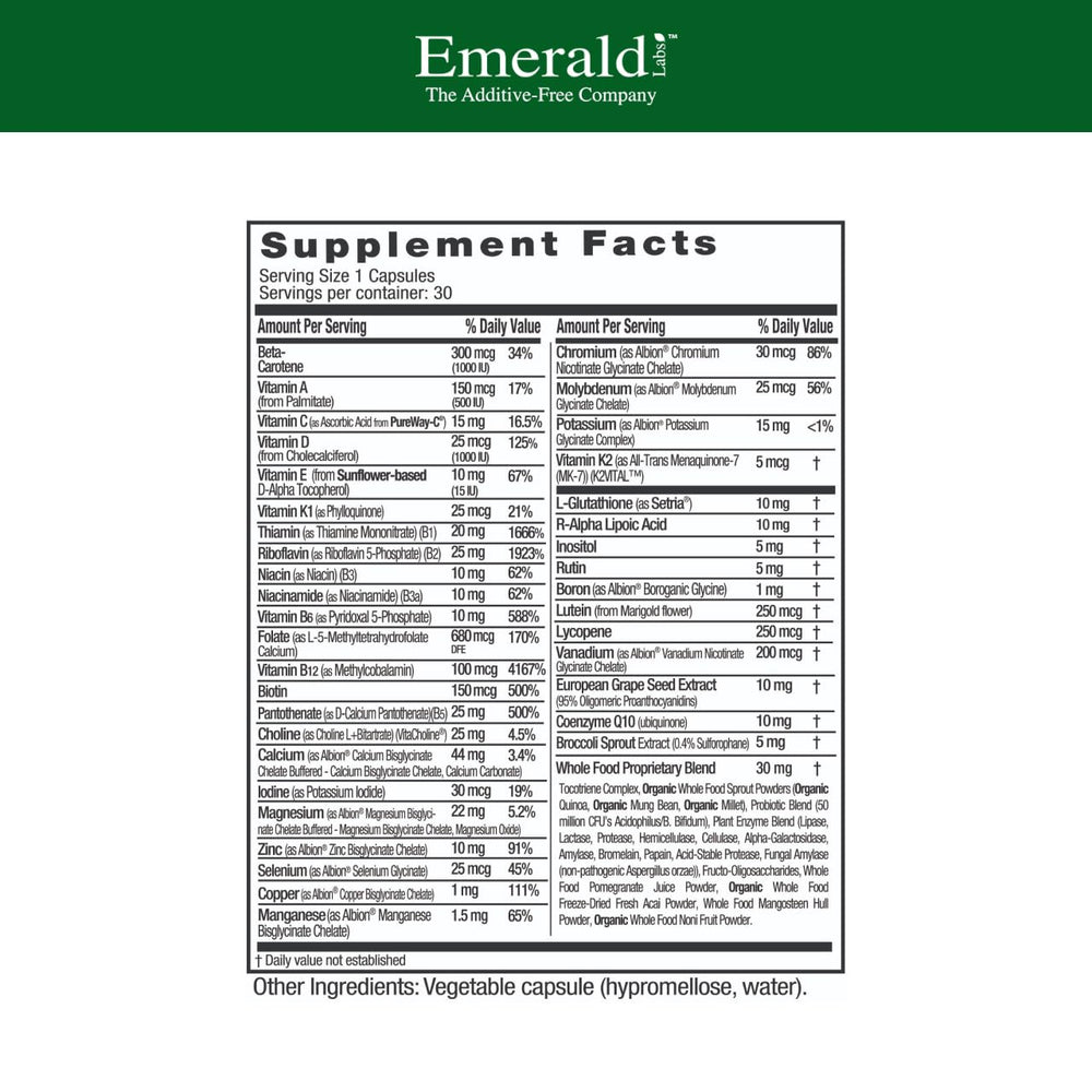 EMERALD LABS detalle de la cápsula vegetal y su textura fácil de tragar