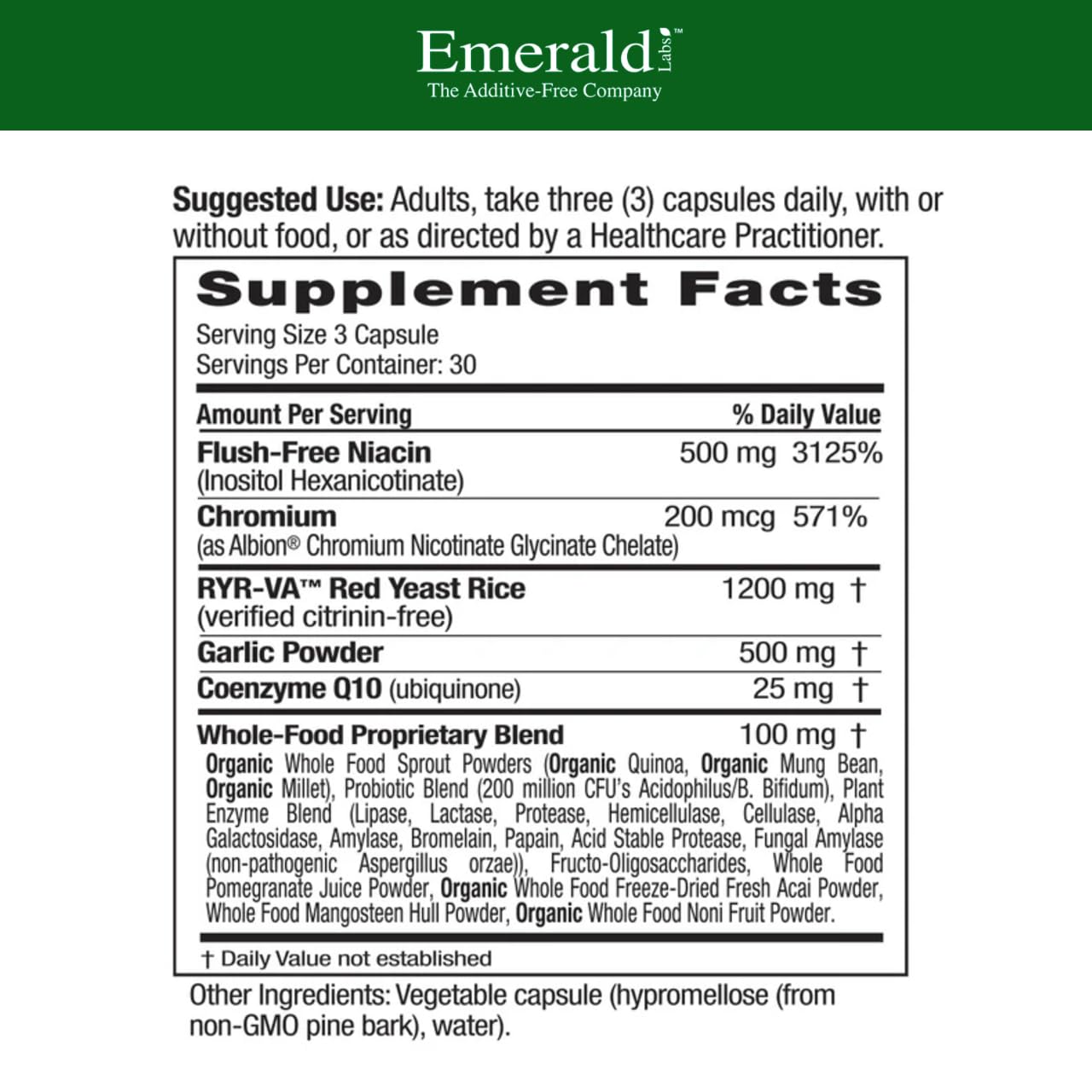 EMERALD LABS detalle de cápsula vegetal mostrando textura y pureza