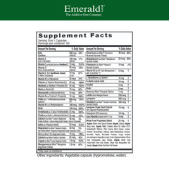 EMERALD LABS primer plano de una cápsula que resalta su textura