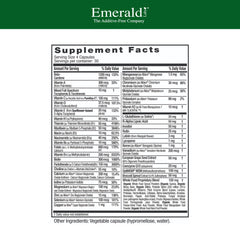 Emerald Labs cápsulas vegetales en primer plano, textura y pureza para confianza