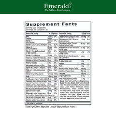 Emerald Labs cápsula vegetal en detalle, fácil de tragar