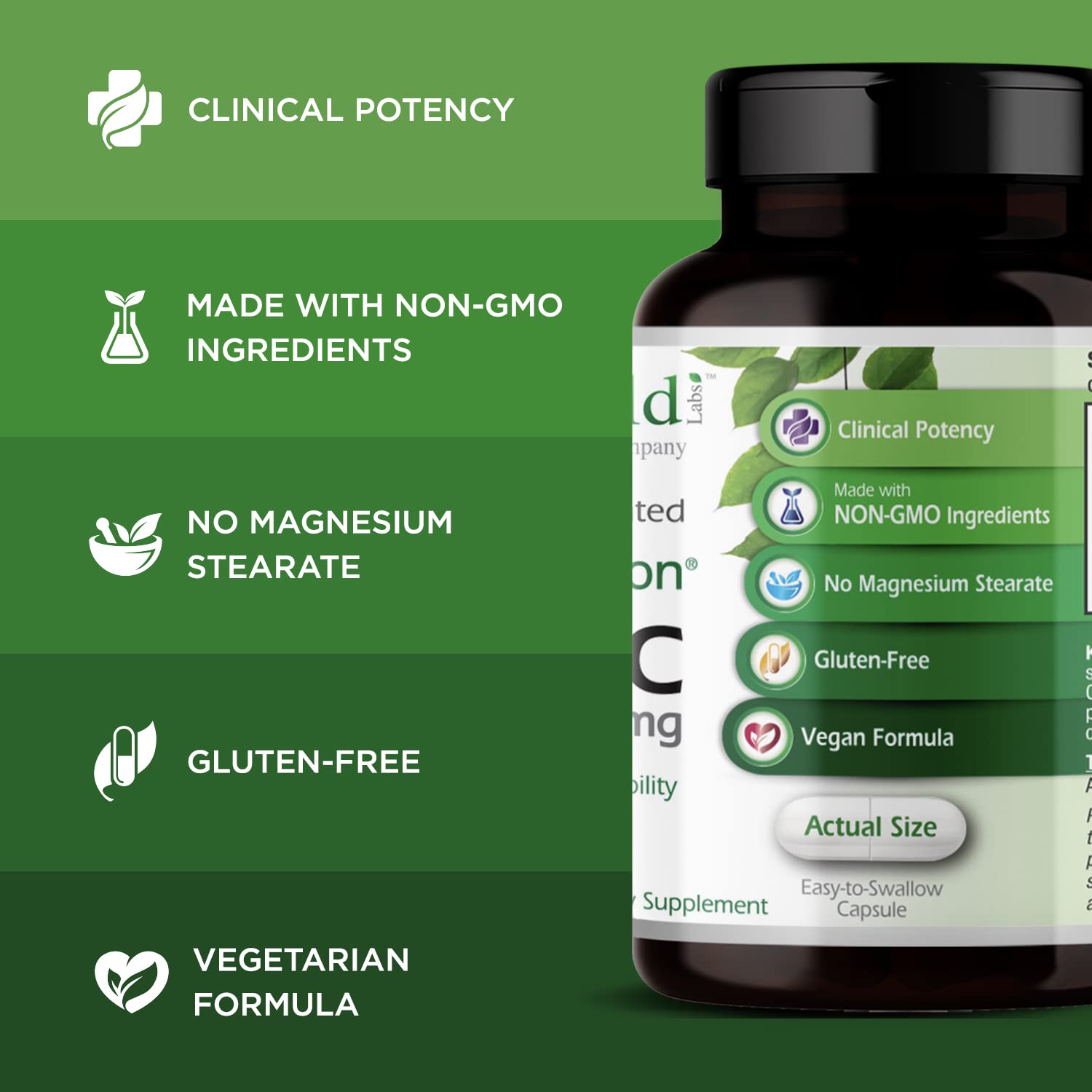 EMERALD LABS vista del polvo fino del ingrediente para enfatizar pureza
