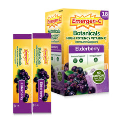 Emergen-C empaque frontal mostrando 18 sobres y beneficio portátil