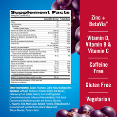 Etiqueta nutricional de Emergen-C enfocada en vitaminas C, B y minerales